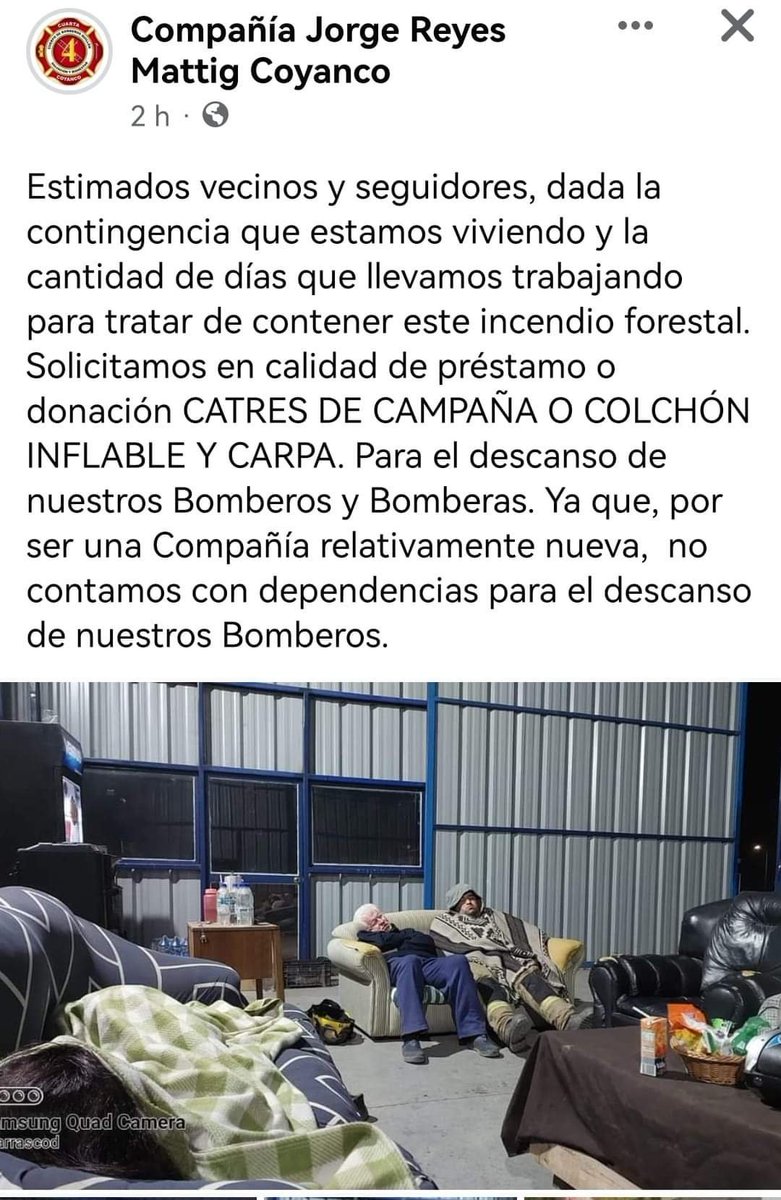 InfoNuble's tweet photo. Cuarta compañía del CB de #Quillon solita ayuda para el descanso de sus voluntarios #InfoÑuble https://t.co/6JNg4ZIxNy