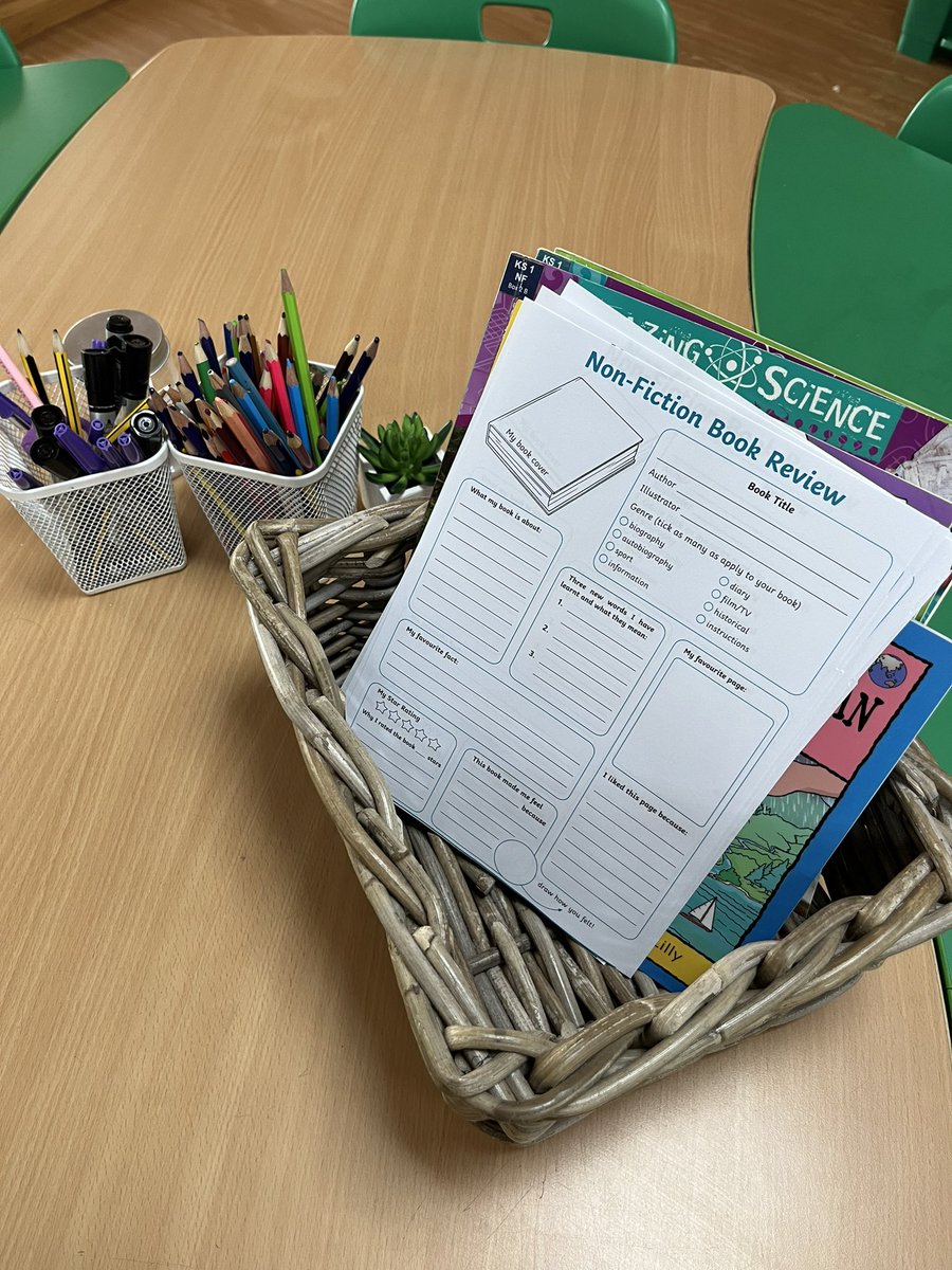 How do you get your kids reading non-fiction books for pleasure? 📚 

I’ve made these table reading baskets for our morning task. I’m hoping to get enough responses to make our own class book of reviews 🤞🏼but looking for other ideas to get them inspired! #edutwitter <a href="/collabuae/">#CollabUAE</a>