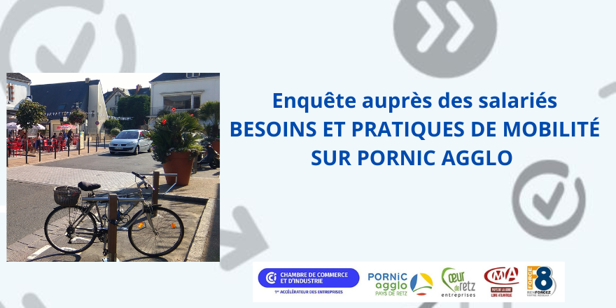 📢Entreprises du territoire de #Pornic Agglo, nous lançons une enquête auprès de vos salariés pour connaitre leurs pratiques et besoins de #mobilité 🚲🚌🚅🚗 Merci de diffuser➡️ cutt.ly/79KGja8