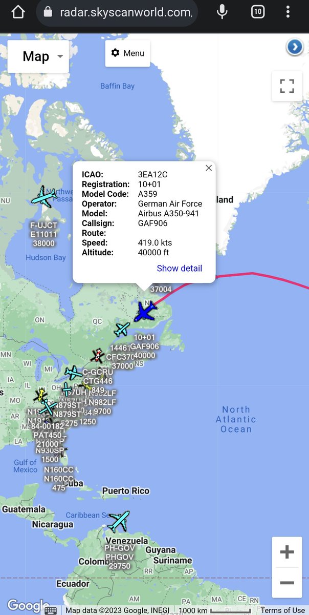 scan_sky's tweet photo. German Air Force 🇩🇪 - A350-941 - 10+01 - #GAF906

Departed From Berlin Brandenburg Airport 🇩🇪 &amp; Routing To Dulles International Airport 🇺🇸

Likely To Be German Economy &amp; Climate Minister Robert Habeck Who Is Due To Meet Business Leaders &amp; Politicians In Washington DC 🇺🇸 Tomorrow. https://t.co/cjZ1iicZLH
