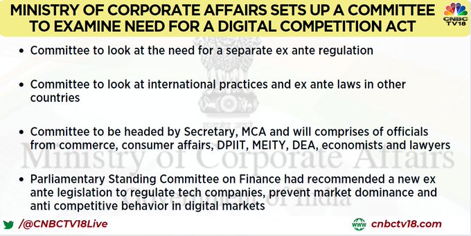Centre sets up inter-ministerial Panel for drafting Digital Competition Act - NewsBharati