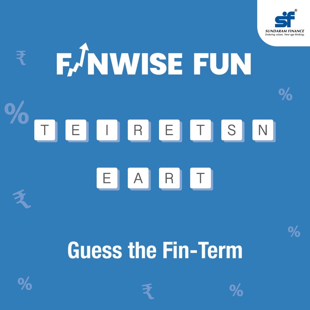 sfcorpcomm's tweet photo. Take a quick Fin-break! Guess the jumbled financial term and share your answer in the comment section!
#finwisefun #QUIZTIME #Finance #sundaramfinance https://t.co/b0C6ova7Iq