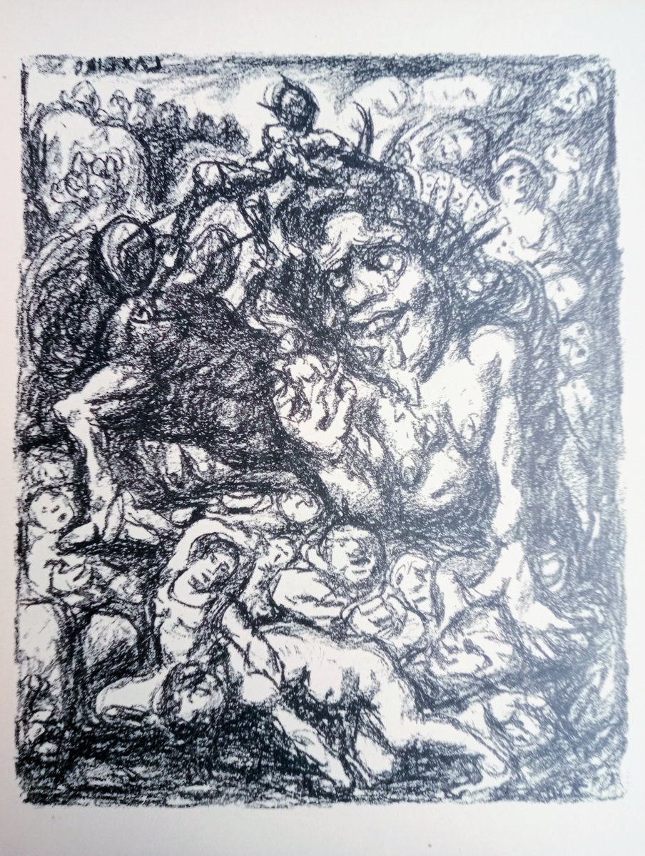 CulturaXunta's tweet photo. 🖌️ En 1954, #Laxeiro enviou desde Buenos Aires a París cinco gravados para ilustrar unha antoloxía de poemas de Rosalía de Castro

Co gallo da mostra no @Paris_IC, regresan á capital francesa xunto a outras pezas da súa etapa americana https://t.co/FWNtQdaF0x