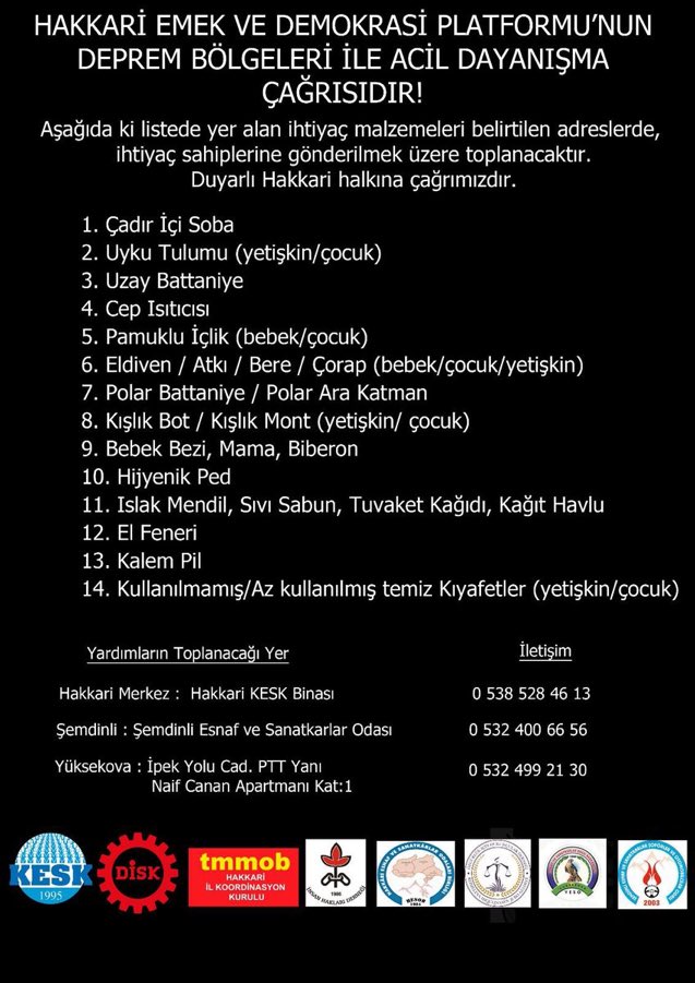 egitimsen30's tweet photo. DEPREM BÖLGELERİ İLE ACİL DAYANIŞMA ÇAĞRISIDIR❗️ https://t.co/5DXUz6O67o
