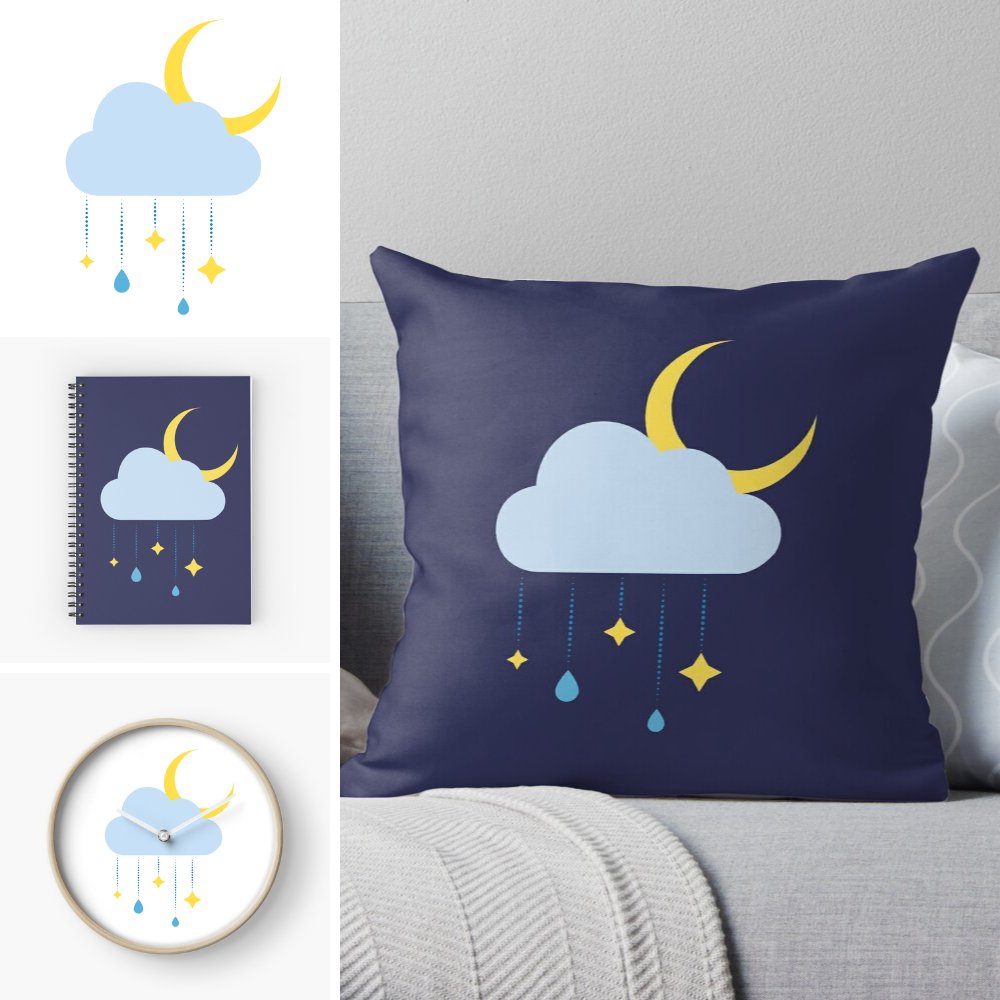 bonnetvalene's tweet photo. La lune se cache derrière un nuage pluvieux. Oh, mais !? Il semblerait que des étoiles se joignent au rendez-vous.

#design #graphicdesign #graphic #shop #moon #child #star #cloud #raindrop #clock #cushion #notebook #illustration #cute #sleep
Shop: https://t.co/3LhEvlXzLd https://t.co/5hwXVZyrk1