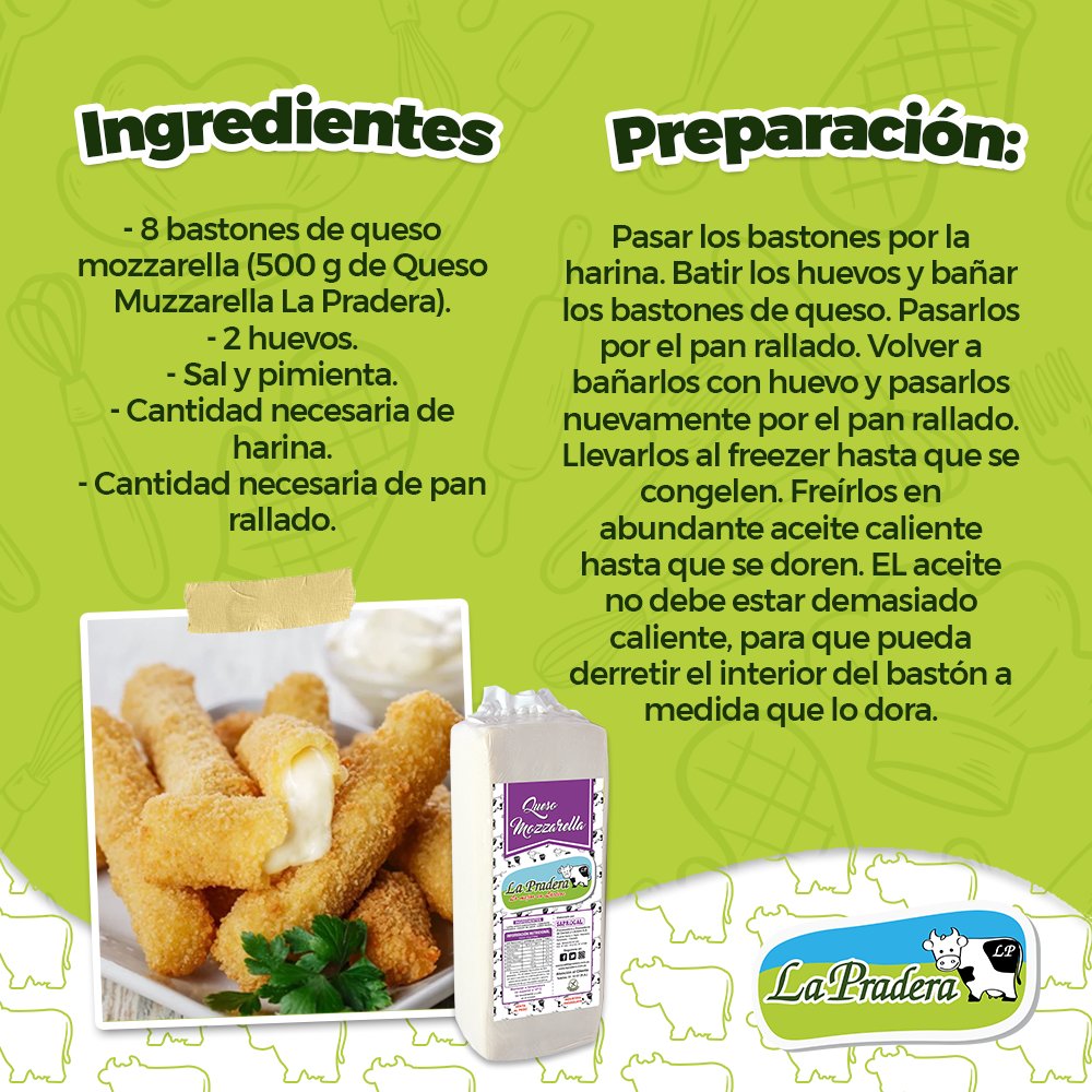 lapraderapy's tweet photo. BASTONCITOS DE MUZZA 😋
Doblemente deliciosos con nuestro queso Muzzarella 🧀
#Receta #Muzzarella https://t.co/PCeKv03sO9