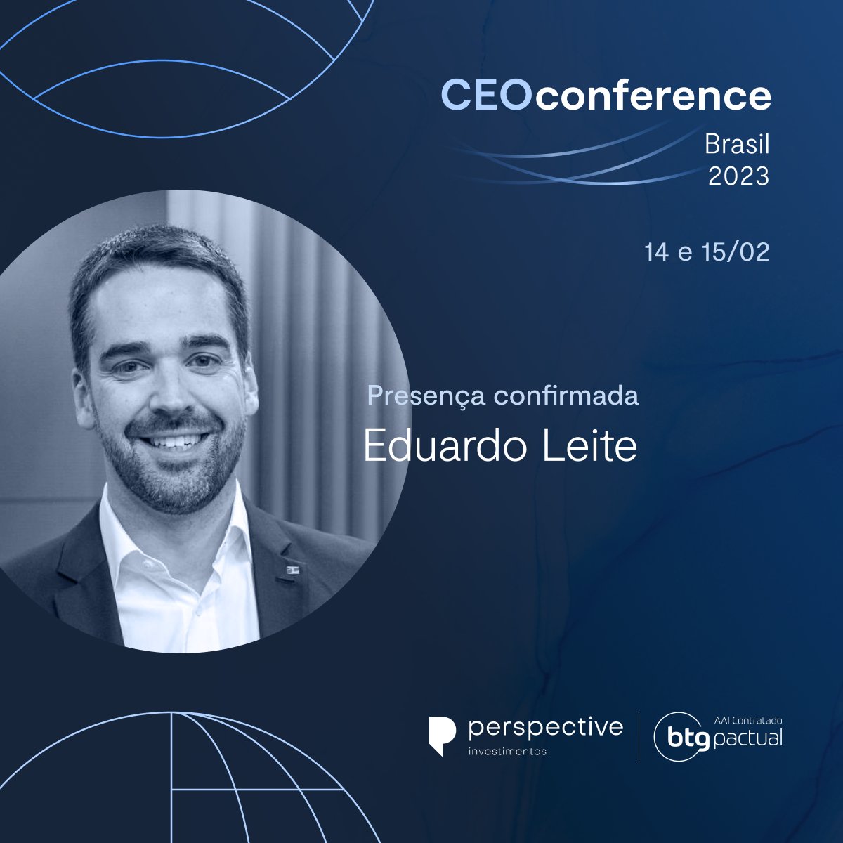 perspectiveinvs's tweet image. O governador do RS Eduardo Leite estará na conferência econômica mais importante do país.

Vagas limitadas. Inscreva-se.

#perspective #AAI #CEOConference