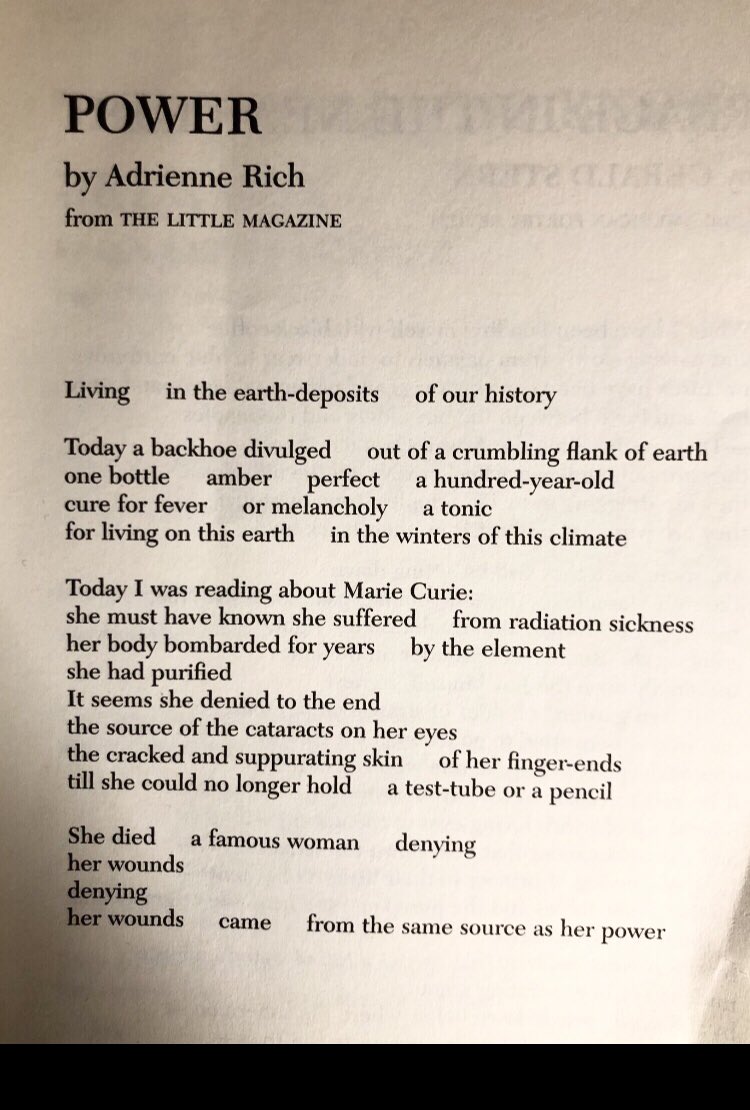 Joseph_Fasano_'s tweet photo. Today's Poetry Thread:  POWER

This one amazes me every time I read it.  Feel free to add poems. https://t.co/R3gkqfwKap
