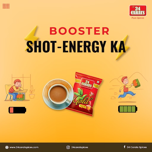 CaratsSpices's tweet photo. 👉 Are you Feeling dull?👈
Try kare 😉 24 Carats ka Gold Dust Chai ☕ aur recharge karo 🔋 apne body aur mind ko ⚡⚡
#24caratsspices #24carats #teatime #relax #chai #tealovers #love #organic #tea #drink #cupoftea #indiantea #cafe #india #teaholic #teaparty #chailover #tealife https://t.co/K7YZHMP7iI