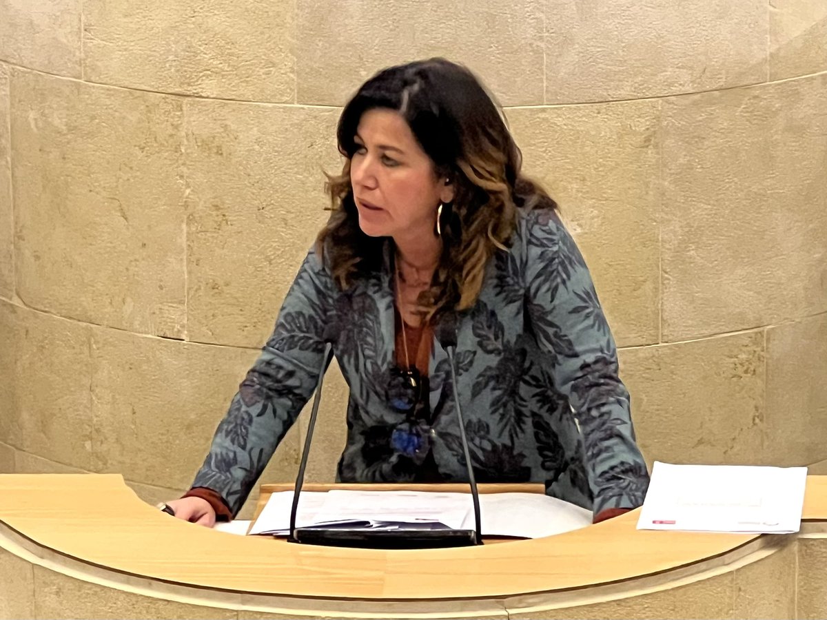 PSOECantabria's tweet photo. “Ni un gran lazo violeta que cubriera toda la bancada del PP podría tapar cuáles son sus actuaciones y su hoja de ruta en materia de feminismo en Cantabria y España.

A la derecha le persiguen sus actos y al PSOE los HECHOS” 

🏛️@EvaSalmonCalva 
#plenocan https://t.co/9k42iaif3Y