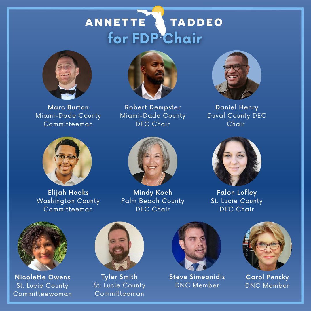 Annette_Taddeo's tweet photo. 🚨ENDORSEMENT🚨I’m thrilled to have the support of such strong Dem leaders from across FL who are ready to work together to rebuild our party from the bottom up. W/ their help, I know we can create a new FDP that can win elections &amp; deliver results for communities all across FL https://t.co/aPWecLEgpj