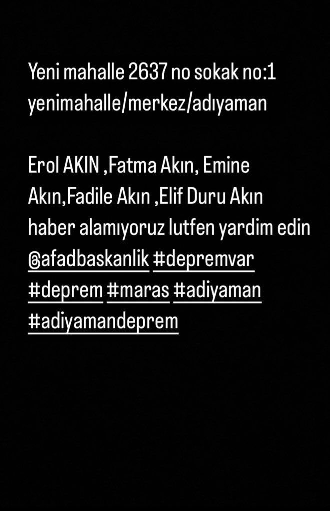 ACİLLL!!! ACİL !! #DEPREMOLDU #adiyamandeprem #ADIYAMAN #AFAD #AHBAP @DepremDairesi @ahbap