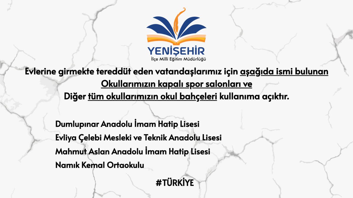 <a href="/tcmeb/">Millî Eğitim Bakanlığı</a> <a href="/ahpehlivan53/">Ali Hamza Pehlivan</a> <a href="/nevzatsengok/">Nevzat ŞENGÖK</a> <a href="/AdemKoca46/">Adem Koca</a> <a href="/MersinMEM/">Mersin İl Millî Eğitim Müdürlüğü</a> <a href="/yenisehir_bel/">Mersin Yenişehir Belediyesi</a> <a href="/necmidinc/">M.Necmeddin Dinç</a>