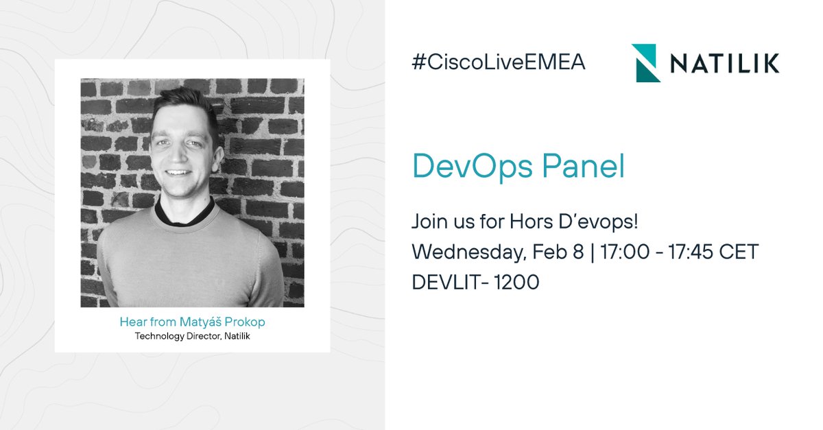 What do you get when you combine DevOps, food, great conversation and fun? 🤔 Our Technology Director Matyas Prokop will be joining a at #CiscoLiveEMEA to find out 😁 If you were one of the lucky few who managed to secure a slot, the team can't wait to see you there 🙌
