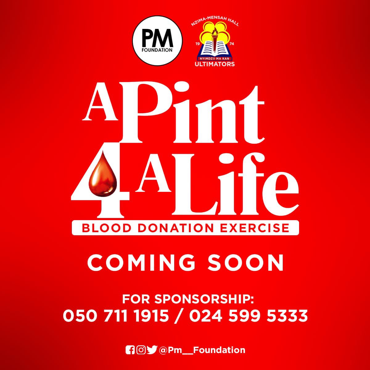 ultimatorsttu's tweet photo. PM Foundation in collaboration with Nzima Mensah Hall presents #Apint4Alife ...watch out for this Pre-Easter event. Just as Christ did for our sake, get ready to donate A pint to save a life.

#PMFoundation : Service To Humanity. https://t.co/z5DqqLws80