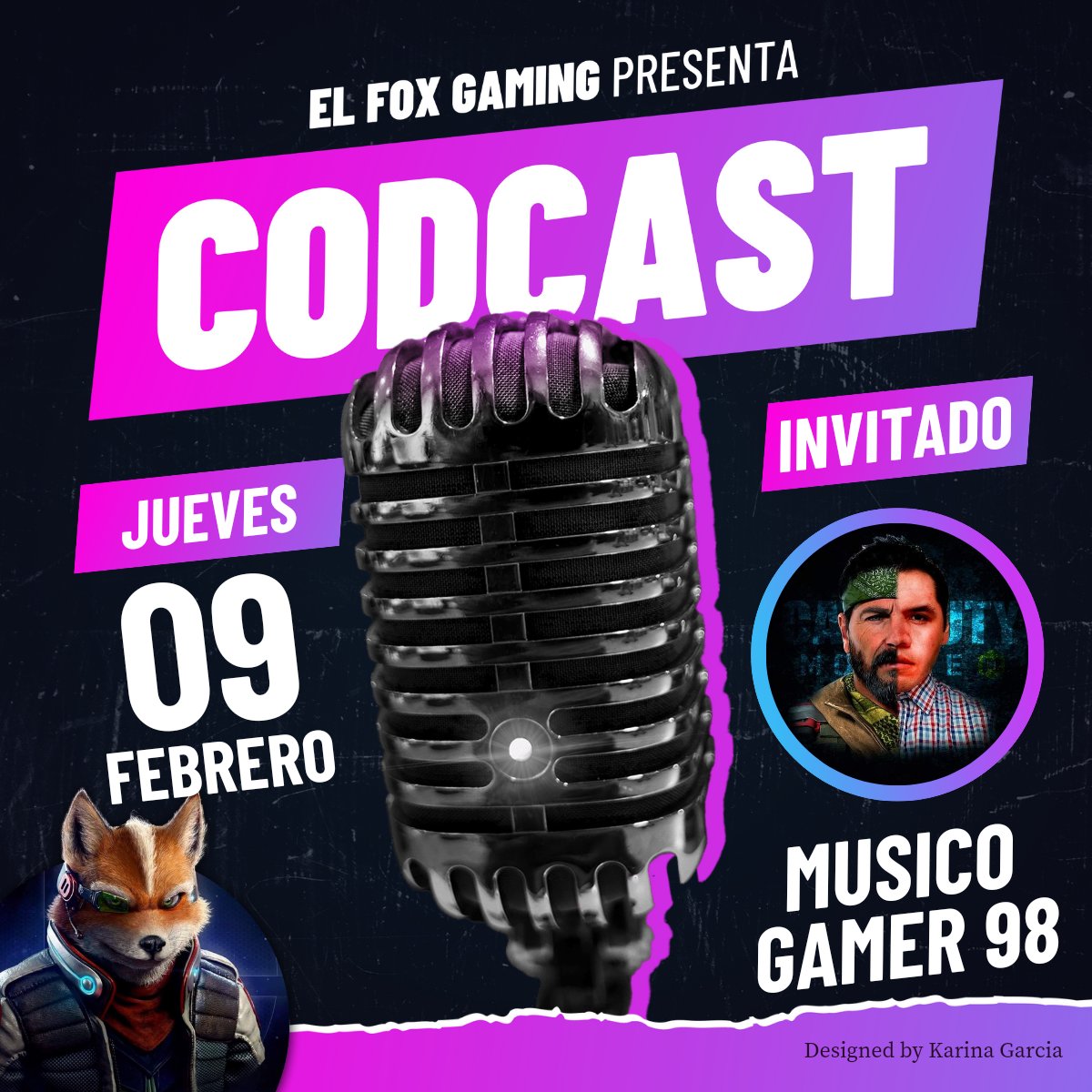 🔥Este JUEVES 09 de FEBRERO en la ENTREVISTA para el 🅲🅾🅳🅲🅰🆂🆃 tendremos a nuestro Invitado de honor Musico Gamer 98

⭐Conocelo como persona y como el Gran Streamer que es ✨ Cuáles son sus metas y objetivos a seguir.🌟

🔥Veamos los Consejos que nos traerá a todos en FB