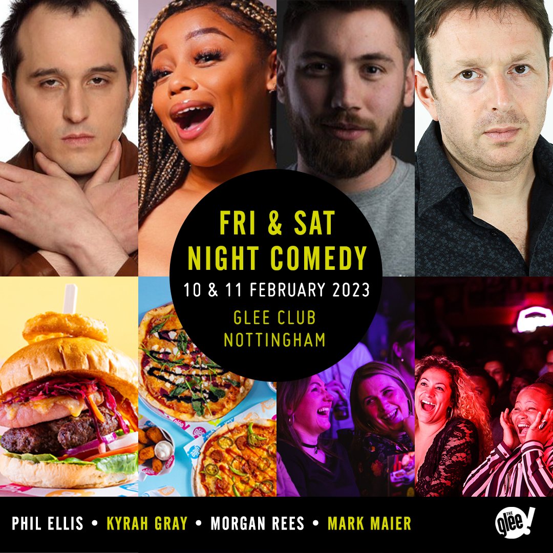 💥 Friday &amp; Saturday Night Comedy, featuring <a href="/Thephilellis/">Whata Sickjoke</a>, Kyrah Gray, @MorganTheRees &amp; <a href="/markgmaier/">Mark Maier</a> 

Four superb stand-up comedians and a great range of tasty food offerings

Tickets 🎟 bit.ly/NottsWeekendCom