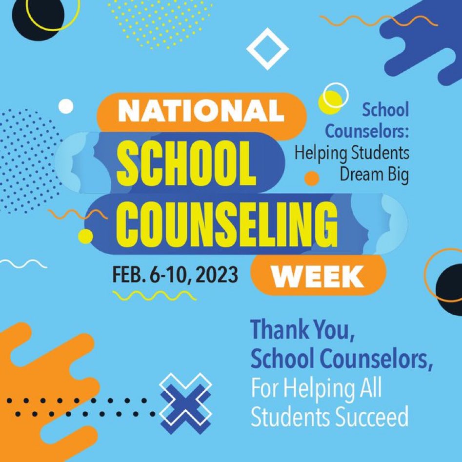 Happy NSCW! If you see a counselor this week, please thank them for being the glue to hold our schools together and providing guidance to ensure our students are prepared for school and beyond!