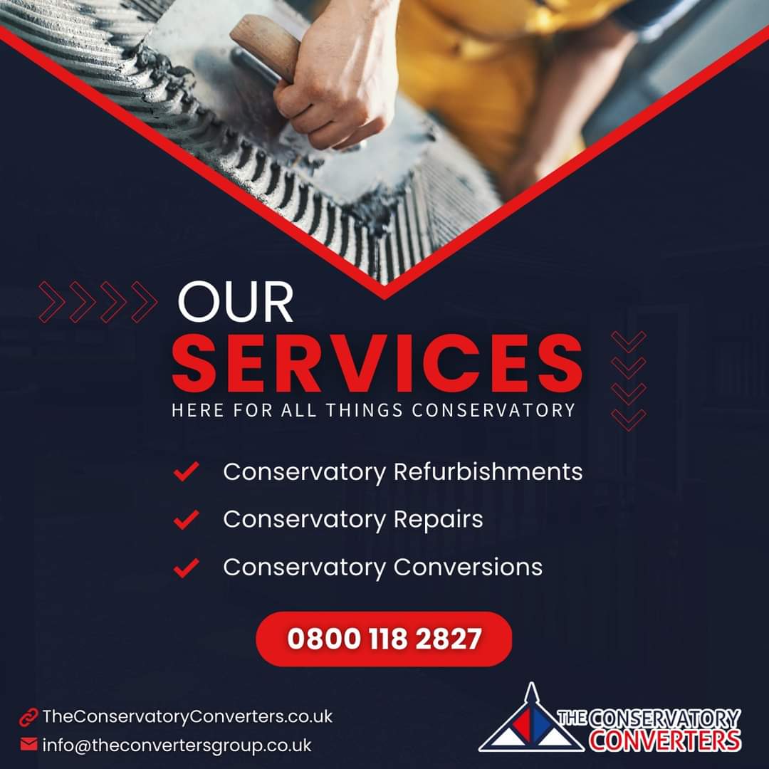 ConvertersGroup's tweet photo. Did you know we offer a range of services including conservatory refurbishments &amp; repairs! 🔨 

To find out more go to: 🔽
https://t.co/9fqXeGdCXs

#conservatory #repairs #diy https://t.co/Scv3L7VdMa