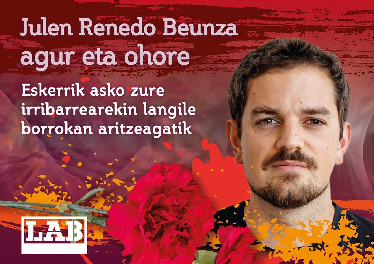 𝐉𝐔𝐋𝐄𝐍 𝐑𝐞𝐧𝐞𝐝𝐨 𝐁𝐞𝐮𝐧𝐳𝐚 

· Nafarroako enpresa publikoetako LABeko arduraduna ·

ESKERRIK ASKO ZURE IRRIBARREAREKIN LANGILE BORROKAN ARITZEAGATIK

#AgurEtaOhore
#ZurekinBagara