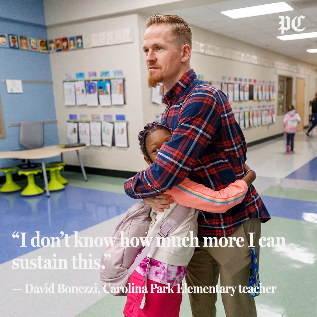 postandcourier's tweet photo. Charleston’s rising housing and rent prices are forcing teachers like David Bonezzi to live farther and farther away from their schools.

And when South Carolina teachers get priced out of their communities, students pay: https://t.co/uGhagG6e01 https://t.co/JWrS0MacIK