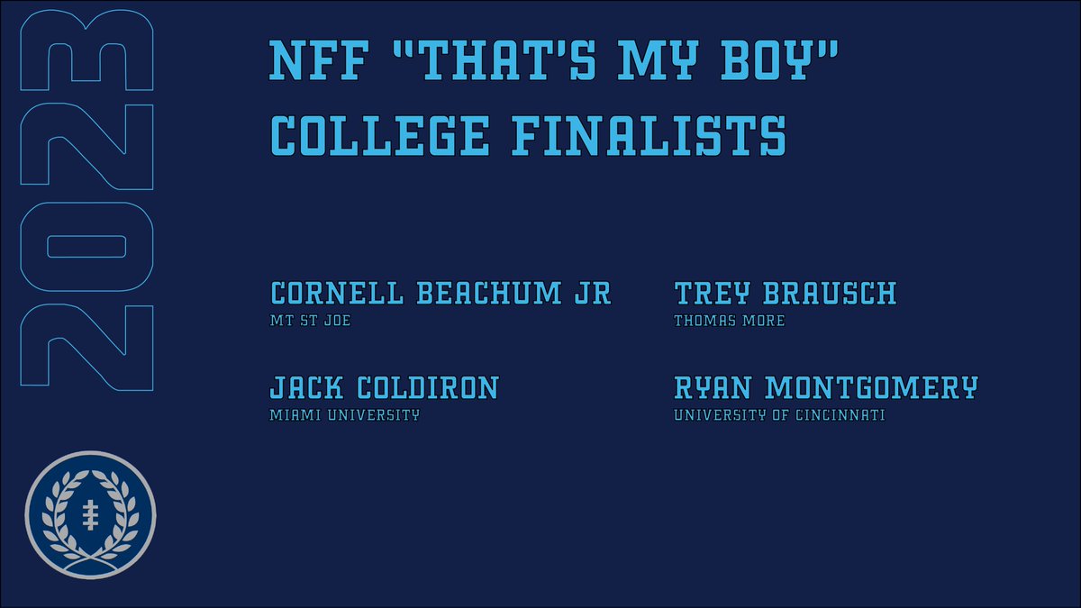 2023 “That’s My Boy” award finalists.
Banquet - February 23rd, 6pm at the Original Montgomery Inn. 
DM for ticket information, all proceeds go to scholarships.