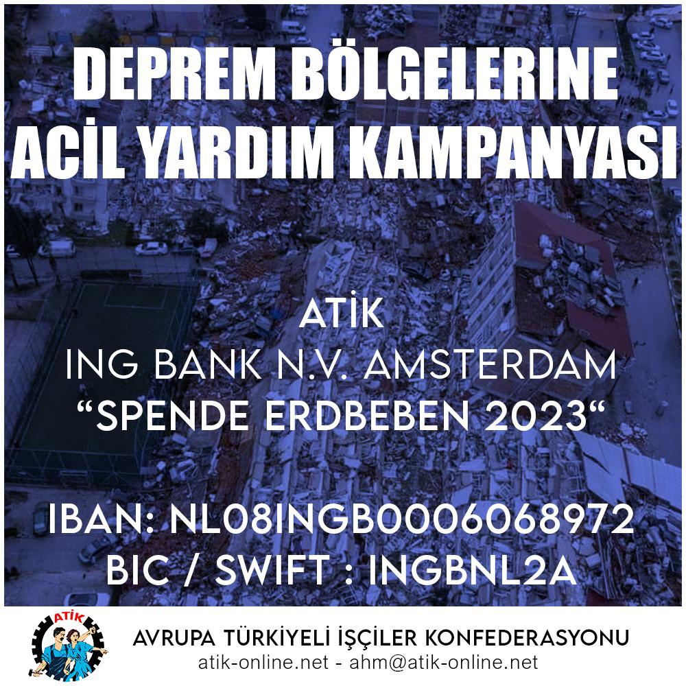 #SPENDE #ERDBEBEN 2023 - Unsere Dachorganisation hat eine #Spendeaktion für die #Überlebenden und #Opfer des #Erdbebens in #Kurdistan und der #Türkei / #Syrien gestartet. SPENDE AUCH DU UND ZEIG DICH #SOLIDARISCH MIT #MENSCHEN VOR ORT! 

➡️ Verwendungszweck: Spende Erdbeben 2023