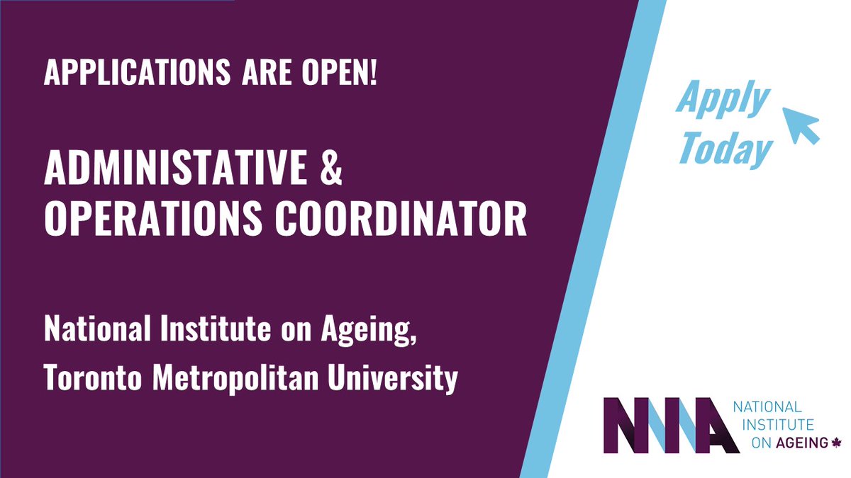The NIA is #hiring an Administrative &amp; Operations Coordinator. Apply to join our growing team!
careers.torontomu.ca/psc/hrcgprd/EM…