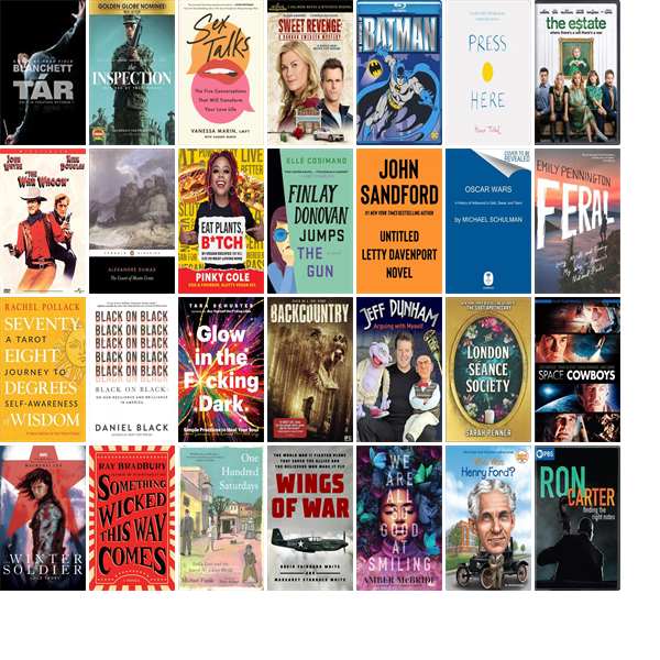 This week the Calvert Library has 135 new books and 36 new movies.  New items include The Whale, Tßr, The Inspection, Sex Talks, Sweet Revenge, The Adventures of Batman Complete Collection, Open Range, Press Here, The Estate, and The War Wagon. wowbrary.org/nu.aspx?p=2779…