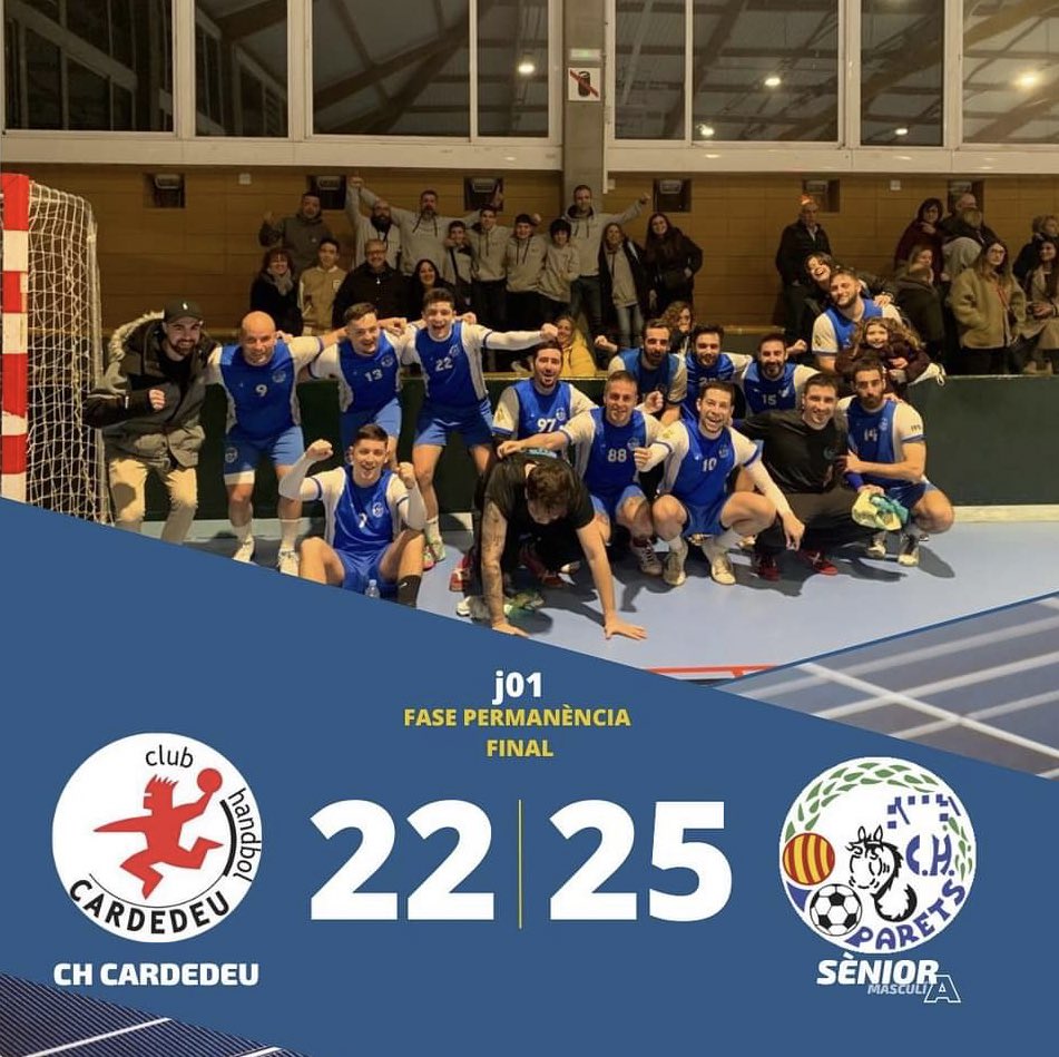 CLUB HANDBOL PARETS (@handbolparets) on Twitter photo SENIOR AI
Increible inici del nostre primer equip al camp del <a href="/CHCardedeu/">Handbol Cardedeu</a>
Començem la primer fase amb dos punts molt importants! Som-hi
#lligacatalana #fasepermanencia
#HandbolParets ⚪️🔵 SENIOR AI
Increible inici del nostre primer equip al camp del <a href="/CHCardedeu/">Handbol Cardedeu</a>
Començem la primer fase amb dos punts molt importants! Som-hi
#lligacatalana #fasepermanencia
#HandbolParets ⚪️🔵