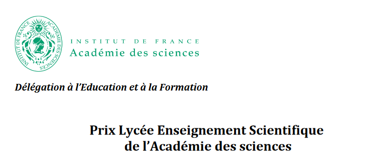 [Prix de l'#enseignement #Scientifique]

Votre lycée a organisé une réflexion pédagogique autour de l'Enseignement Scientifique de 1ère et Terminale ?

Valorisez vos travaux et participez à ce concours qui récompense les projets les plus innovants 🏆

➡urlz.fr/kHbN