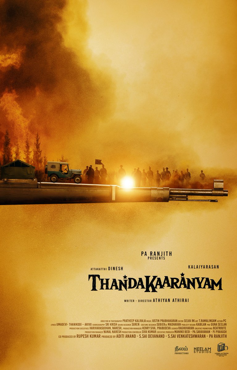 officialneelam's tweet photo. Presenting you our #Thandakaaranyam🔥✨

Our next with @NeelamStudios_ &amp; @LearnNteachprod 

@beemji @AthiraiAthiyan @KalaiActor @Dineshoffical @Riythvika @VinsuSam @actorshabeer  @Bala_actor  @Tisaditi @rustictales @doppratheep @EditorSelva @justin_tunes @RamalingamTha https://t.co/ls7R1bAKaZ