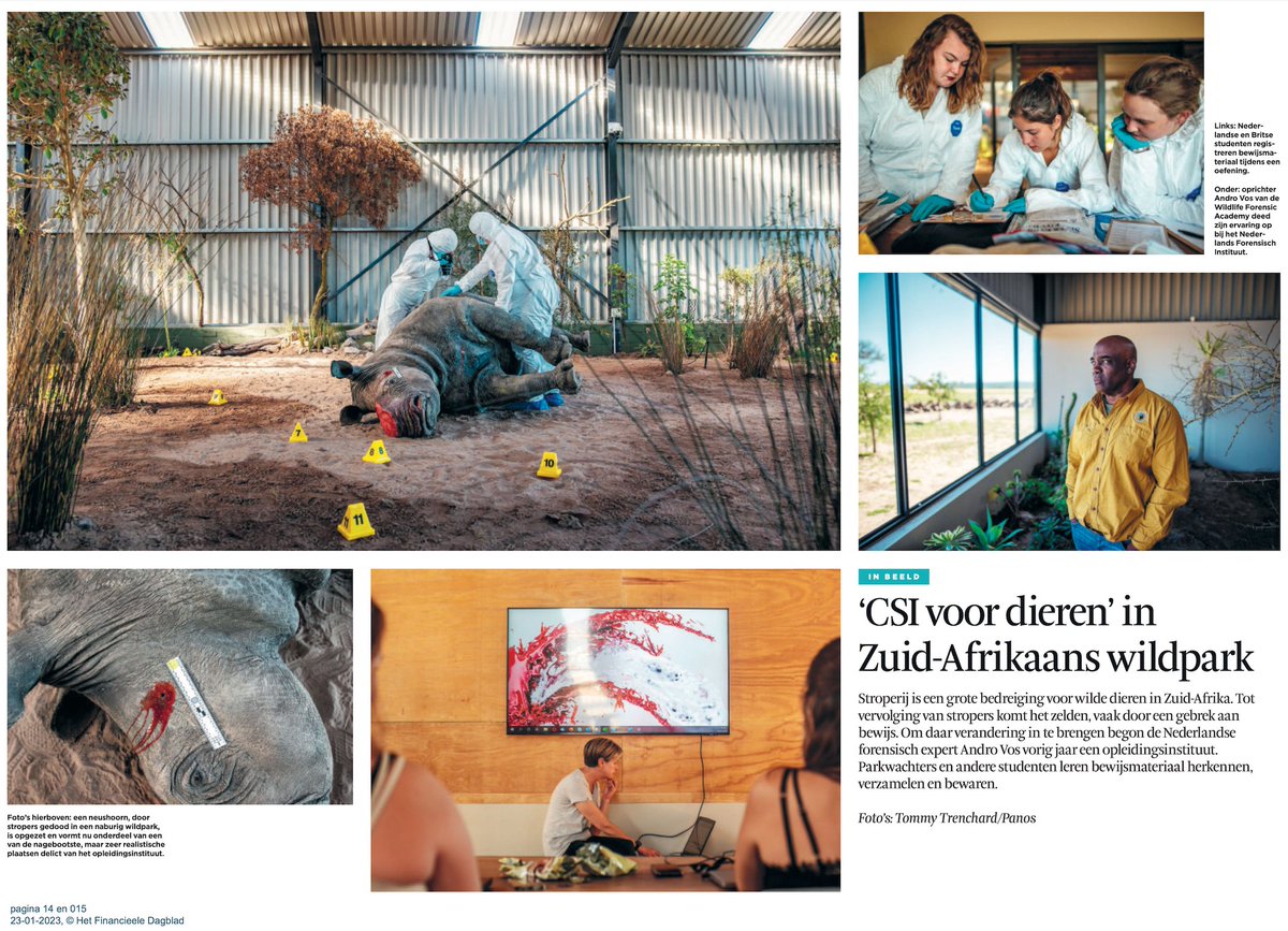 <a href="/TommyTrenchard/">Tommy Trenchard</a>'s series 'Animal CSI' has been published in <a href="/demorgen/">De Morgen</a> and <a href="/FD_Nieuws/">FD Nieuws</a>
