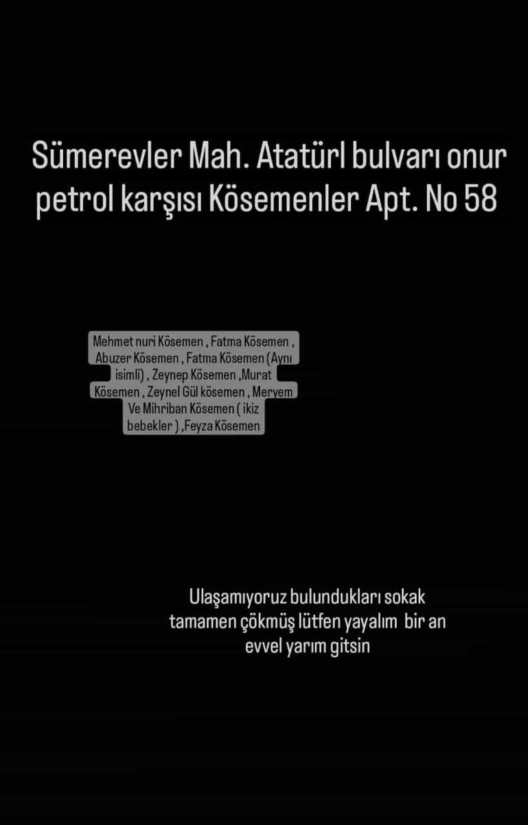 abdaoudd's tweet photo. @AFADBaskanlik @ahbap @haluklevent adıyaman https://t.co/mogBRTV6NF