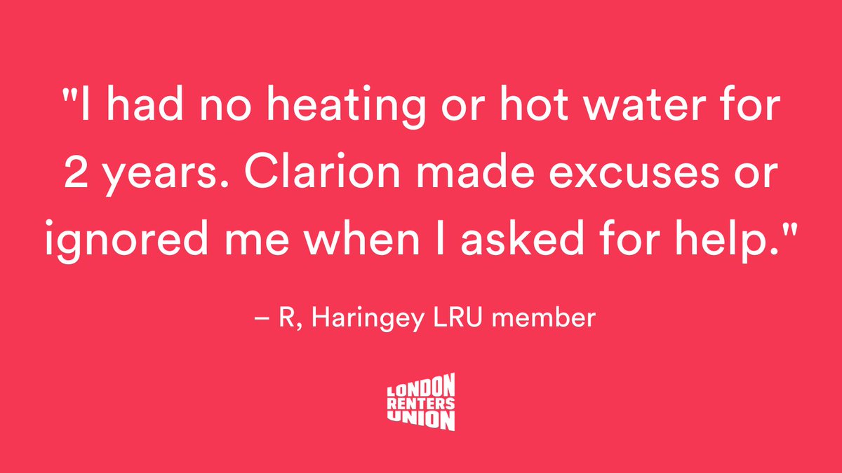 HaringeyLRU's tweet photo. Our member R has lived in unsafe Clarion housing for 9 years.
For 2 years, she had no heating/hot water and was forced to shower at the local sports centre for Β£5.
RT if you think everyone deserves a decent home π π
We demand a meeting with @ClarionSupport and a #SafeHomeForR https://t.co/byij95Js2i