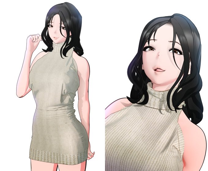 タレ目のお姉さんを可愛く描けるようになりたいので習作 