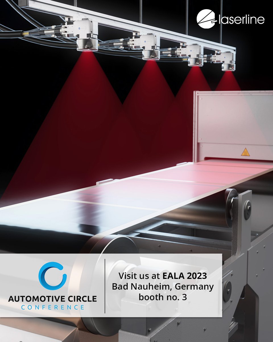 LaserlineGmbH's tweet image. We are looking forward to #EALA2023 in Bad Nauheim, Germany! The event will take place from February 7-8. You can find us at booth no. 3. The conference organized by @AutomotiveCirc1 , focuses on all laser-based processes in #automotive production.
#EALA23 #EALA #batterydrying