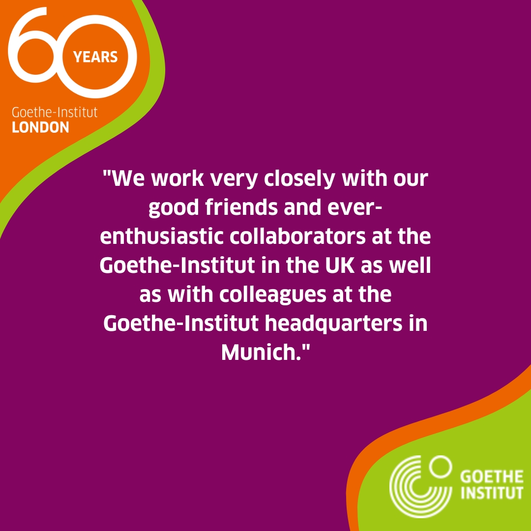 GI_London1's tweet photo. For our 60th anniversary, we asked you to share your favourite memories of the Goethe-Institut London💭🎂 Today, we hear from @paulsmithbc, the Director of @deBritish. Thanks for your kind words!👏✍️

Read his full #GILondon60 text👇
https://t.co/qV616OEEXF

#CulturalExchange https://t.co/x5vvLzmJDO