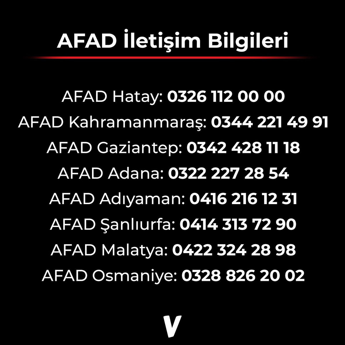VOLEapp's tweet photo. Deprem bölgelerindeki AFAD iletişim bilgileri. https://t.co/YuMx06hQZg