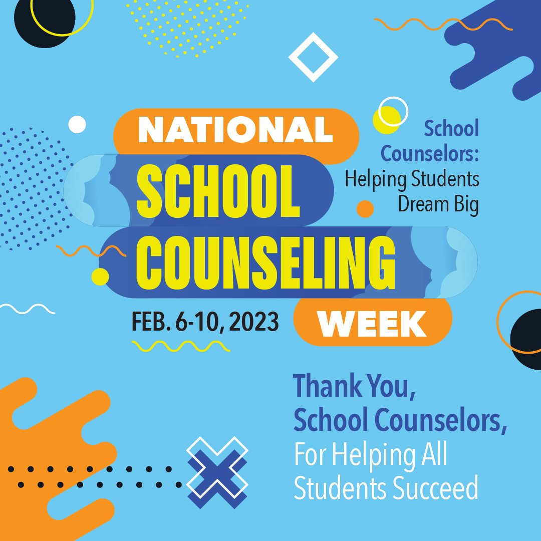 🥳THANK YOU to our school counselors, who have a deceptively simple title. In reality, school counselors play many roles, including social and emotional educator, academic adviser, conflict mediator, wellness coach, mental health therapist, student champion and more. THANK YOU!