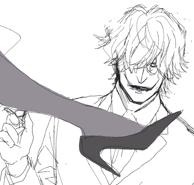 #さいとうなおきのお絵描きドリル1日目 
onepieceコラソンでテーマは暗殺者
いつも大ラフもカラーラフも無くてラフからの書き込み線画なので大ラフが難しい 