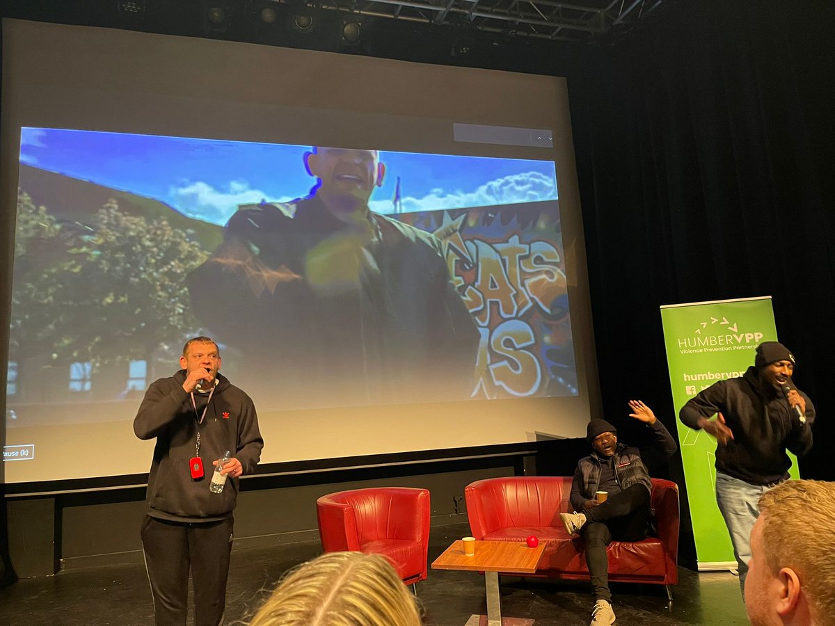 HumberVPP's tweet photo. The crew from @bus_hull entertaining the crowd at #HullHopeHack this afternoon https://t.co/QtkV0YrjDY