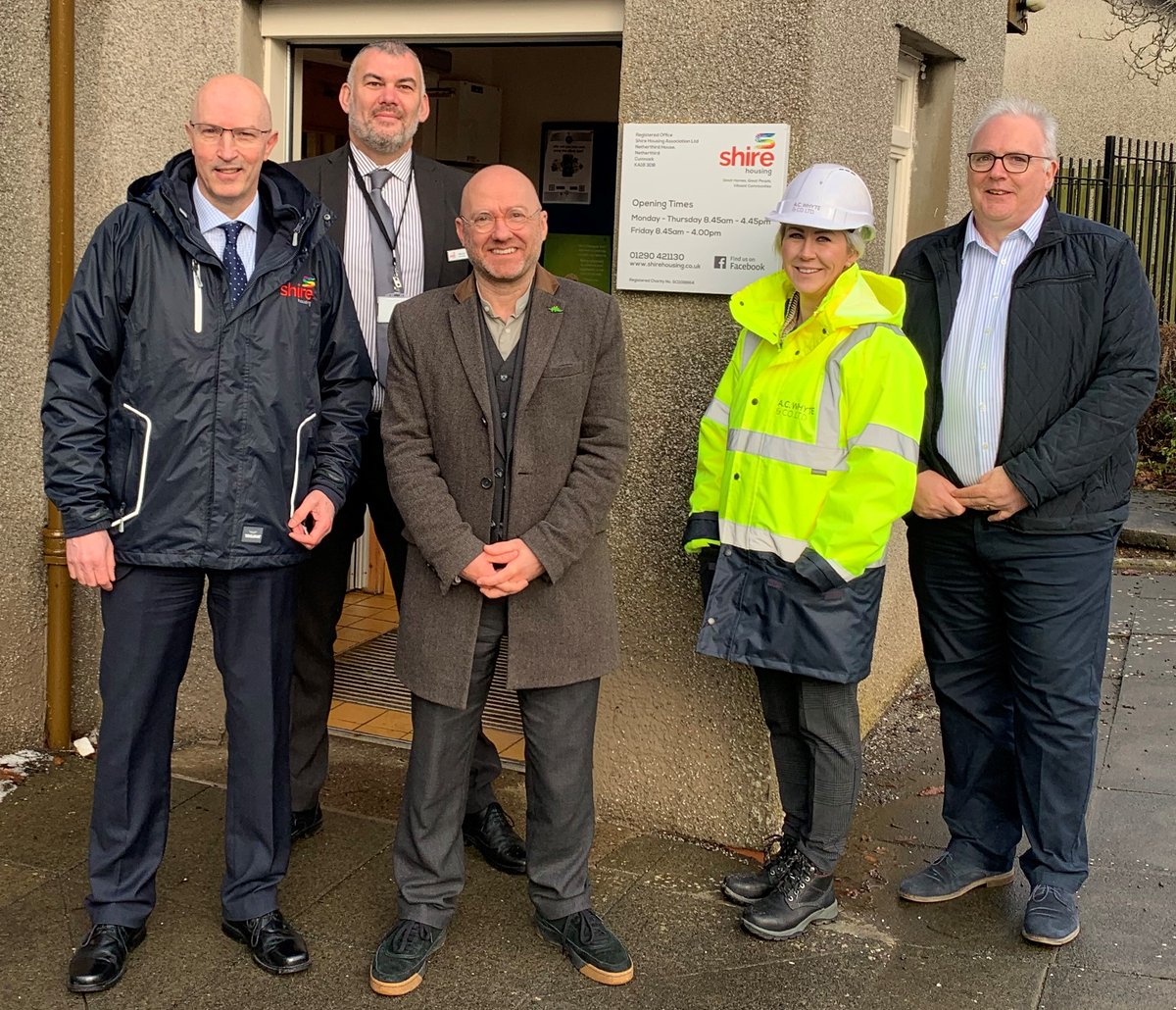 Tenants’ Rights Minister <a href="/patrickharvie/">patrickharvie</a> visited <a href="/Shire_HA/">ShireHA</a> to see the work carried out to improve the energy efficiency of their homes, support tenants and local communities.

The work highlights social landlords investing rental income in warmer homes which are cheaper to heat.