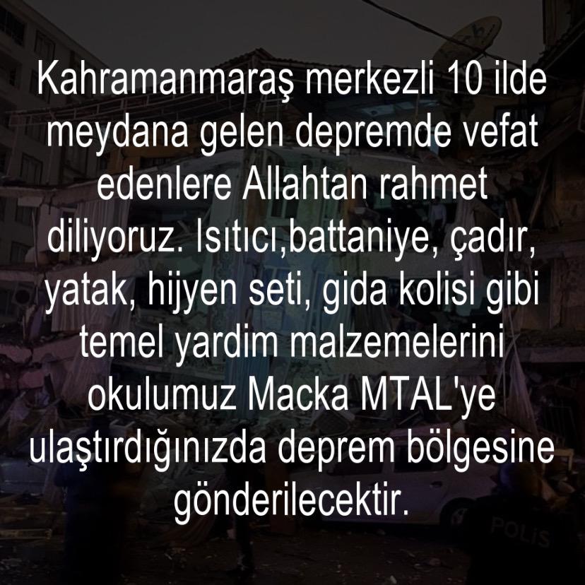 Geçmiş olsun Türkiye...