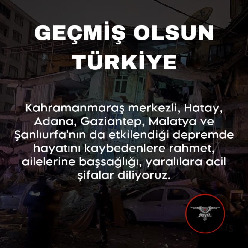 mvrmacka's tweet photo. Geçmiş olsun Türkiye... https://t.co/s7sgcafmkr