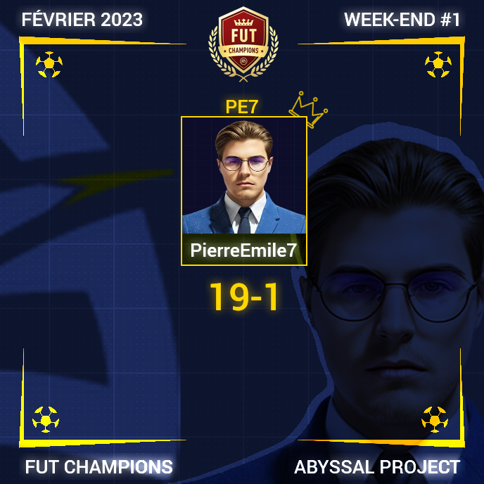 🚨RÉSULTATS⚽️

Ce weekend, notre section #FUT23 n'a pas chômé👀
Avec un tel costard ... @Pierre_emil ne pouvait que se débrouiller comme un chef ce weekend!🤵‍♂️

1⃣9⃣ Victoires
  1⃣ Défaite

Il claque tout simplement son meilleur bilan en #FUTChampions

Une perf' qui fait plaisir🔥