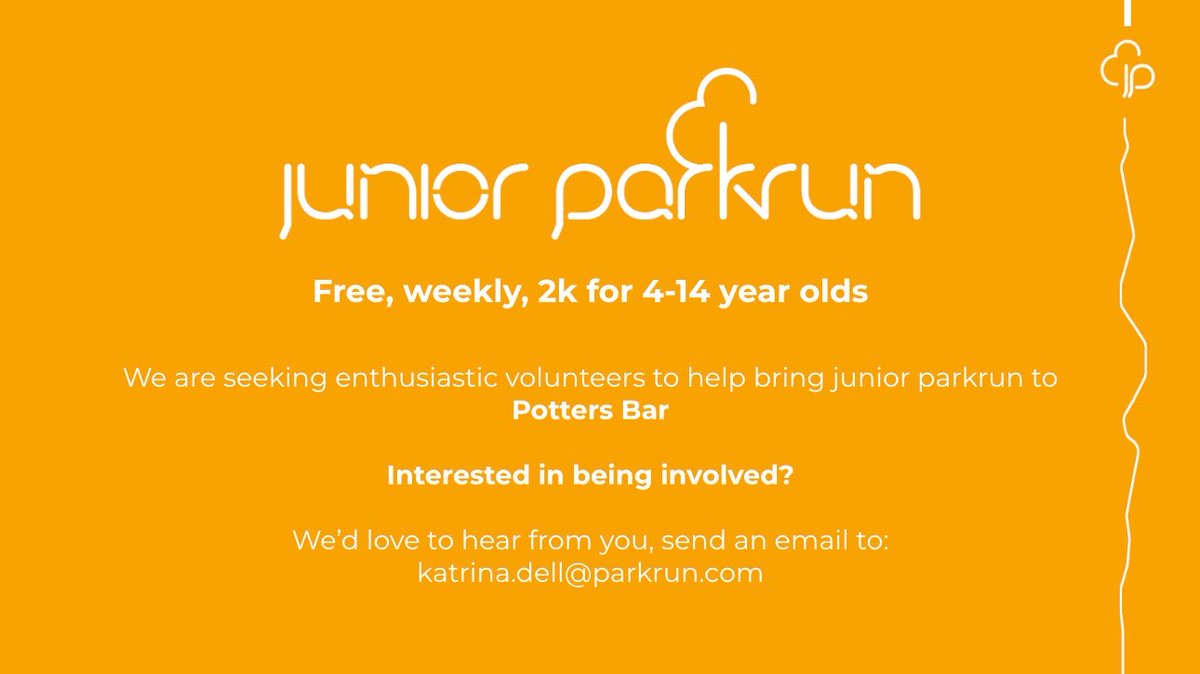 oakhillparkrun's tweet image. Fancy helping make a new junior parkrun happen?

A location for a new junior event in Potters Bar has been secured and the next job is to build a core team.

If you are interested please email katrina.dell@parkrun.com

#loveparkrun