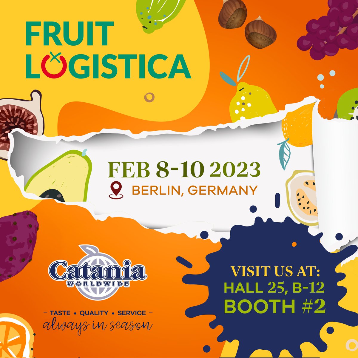 Cataniaww's tweet photo. 2 days left! Don't forget to visit us at Hall 25, B-12, Booth #2! @Fruit_Logistica #fruitlogistica2023 

#CataniaWorldwide #AlwaysInSeason #FruitLogistica #fresh #produce #freshproduce #freshproduceindustry #produceindustry #producelife #produce #produceshow #tradeshow #logistica https://t.co/DB69BJ5VYp