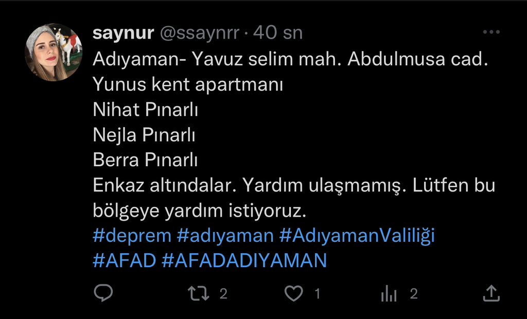 ssaynrr's tweet photo. @HaberReport @AFADBaskanlik https://t.co/KnVVyhK0Fk