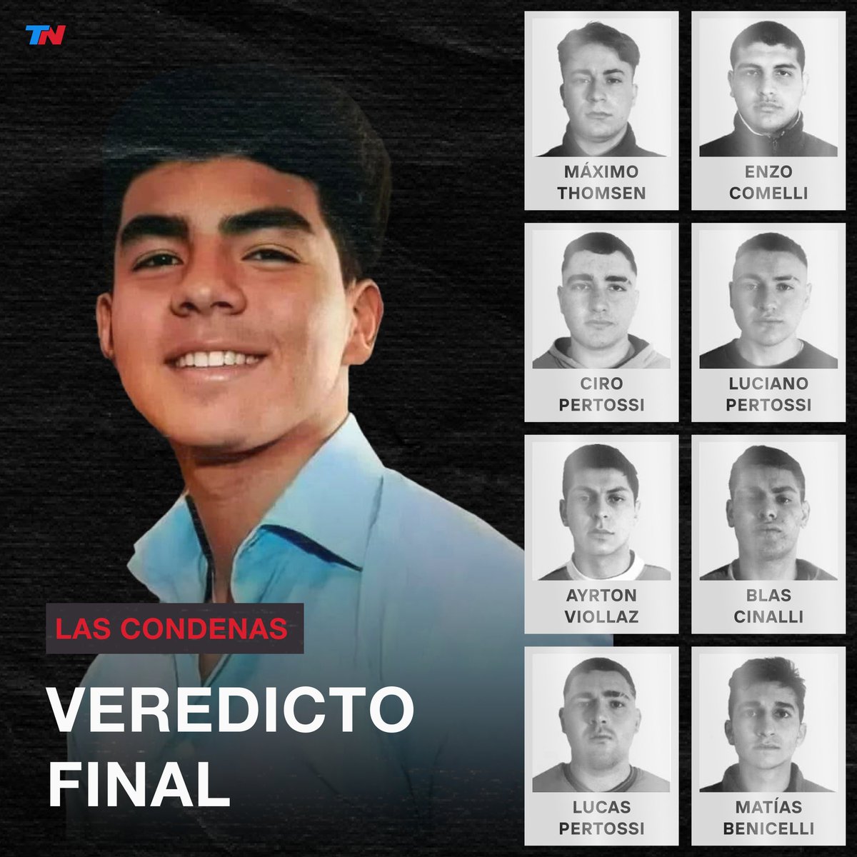 BraianJP10's tweet photo. PERPETUA PARA: Máximo Thomsen, Ciro Pertossi, Enzo Comelli, Matias Benicelli y Luciano Pertossi 

CONDENA DE 15 AÑOS A: Viollaz, Cinalli y Lucas Pertossi https://t.co/kEGQAUyAqh